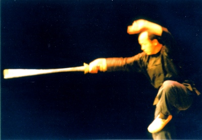 Photo of Master Wong with jian