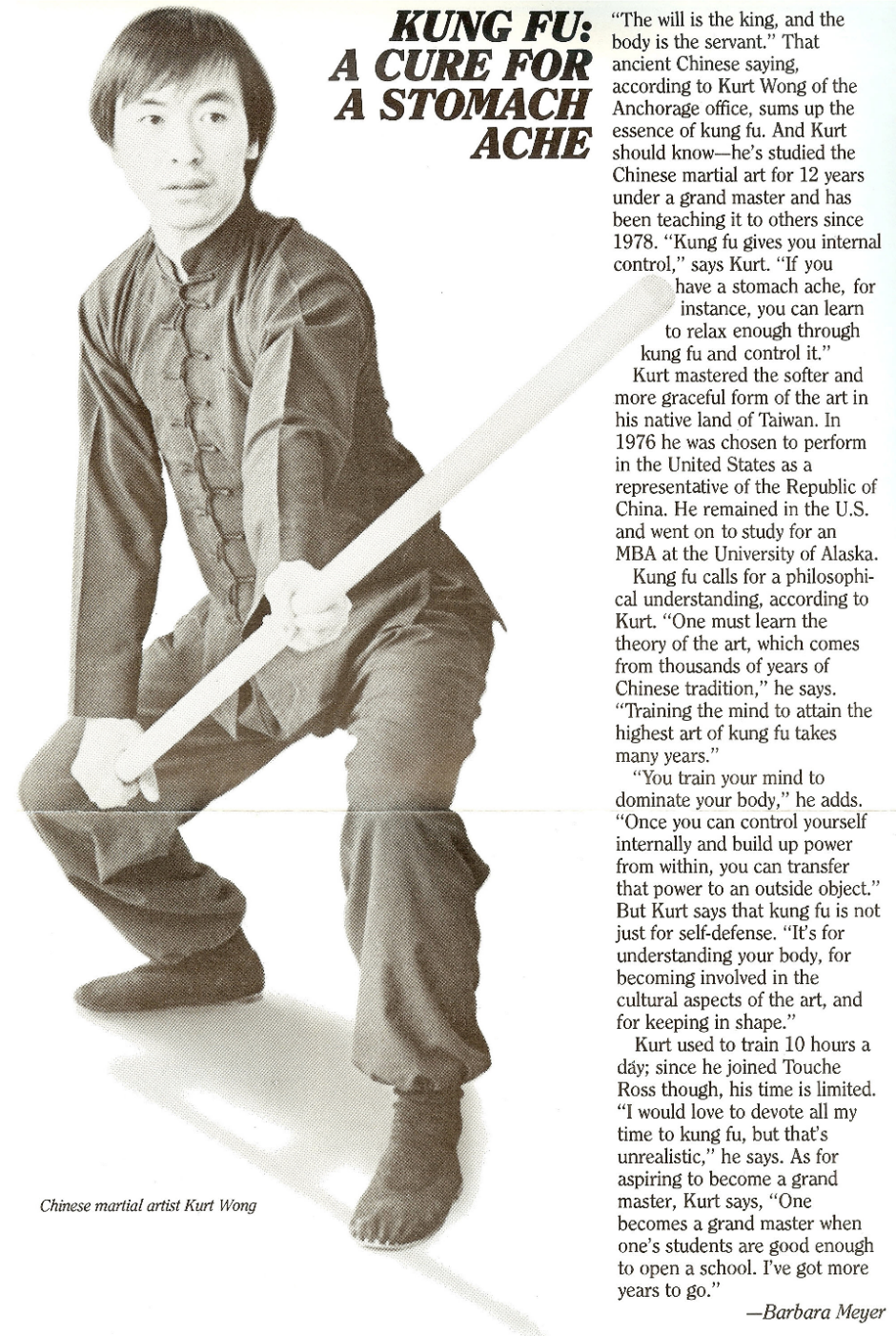 photo-image of Life interview of Master Kurt Wong by Barbara Meyer